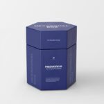 Front View of a Realistic Hexagonal Box Mockup