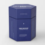 Front View of a Realistic Hexagonal Box Mockup