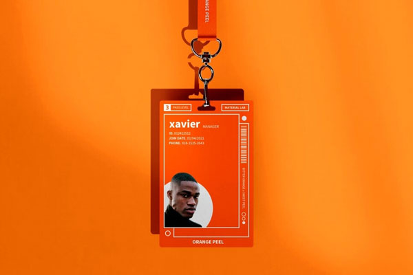 Front View of a Realistic ID Card Mockup