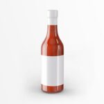 Front View of a Realistic Sauce Bottle Mockup