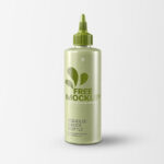 Front View of a Realistic Squeeze Sauce Bottle Mockup