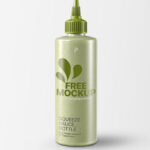 Front View of a Realistic Squeeze Sauce Bottle Mockup