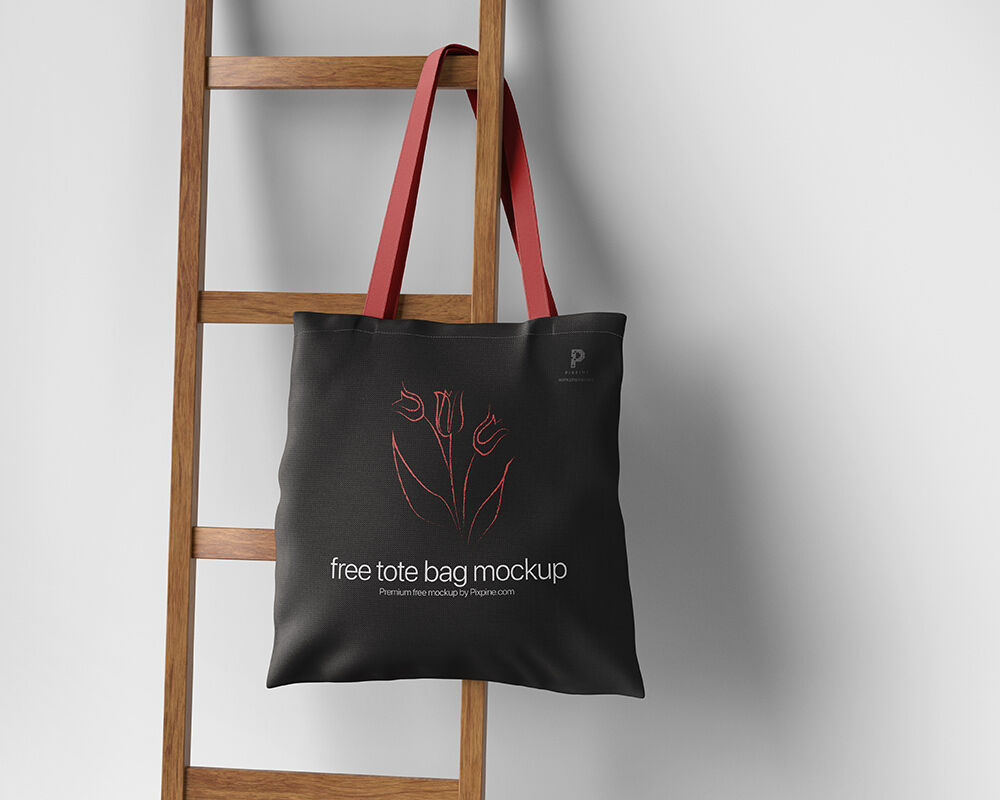 Front View of a Realistic Tote Bag Mockup