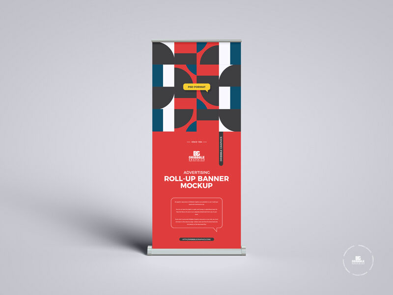 Front View of a Roll-Up Banner Mockup