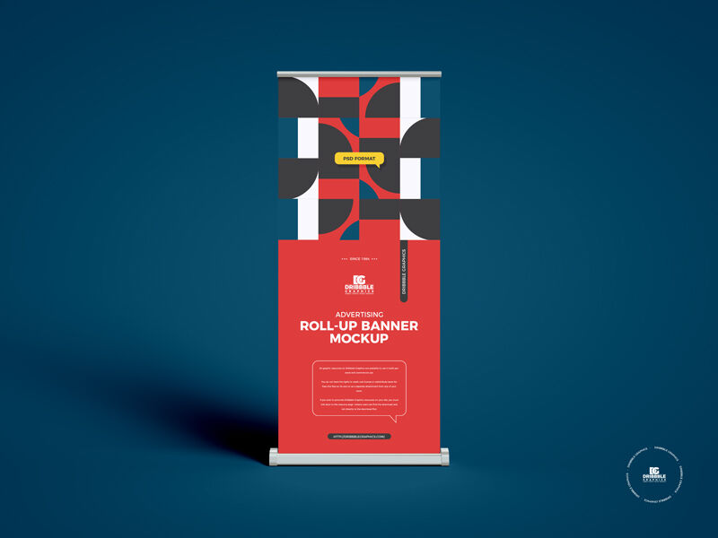 Front View of a Roll-Up Banner Mockup