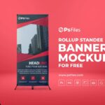 Front View of a Roll-Up Standee Banner Mockup