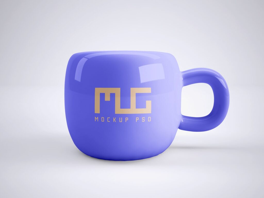 Front View of a Round Ceramic Mug Mockup