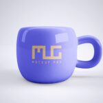 Front View of a Round Ceramic Mug Mockup