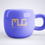 Front View of a Round Ceramic Mug Mockup