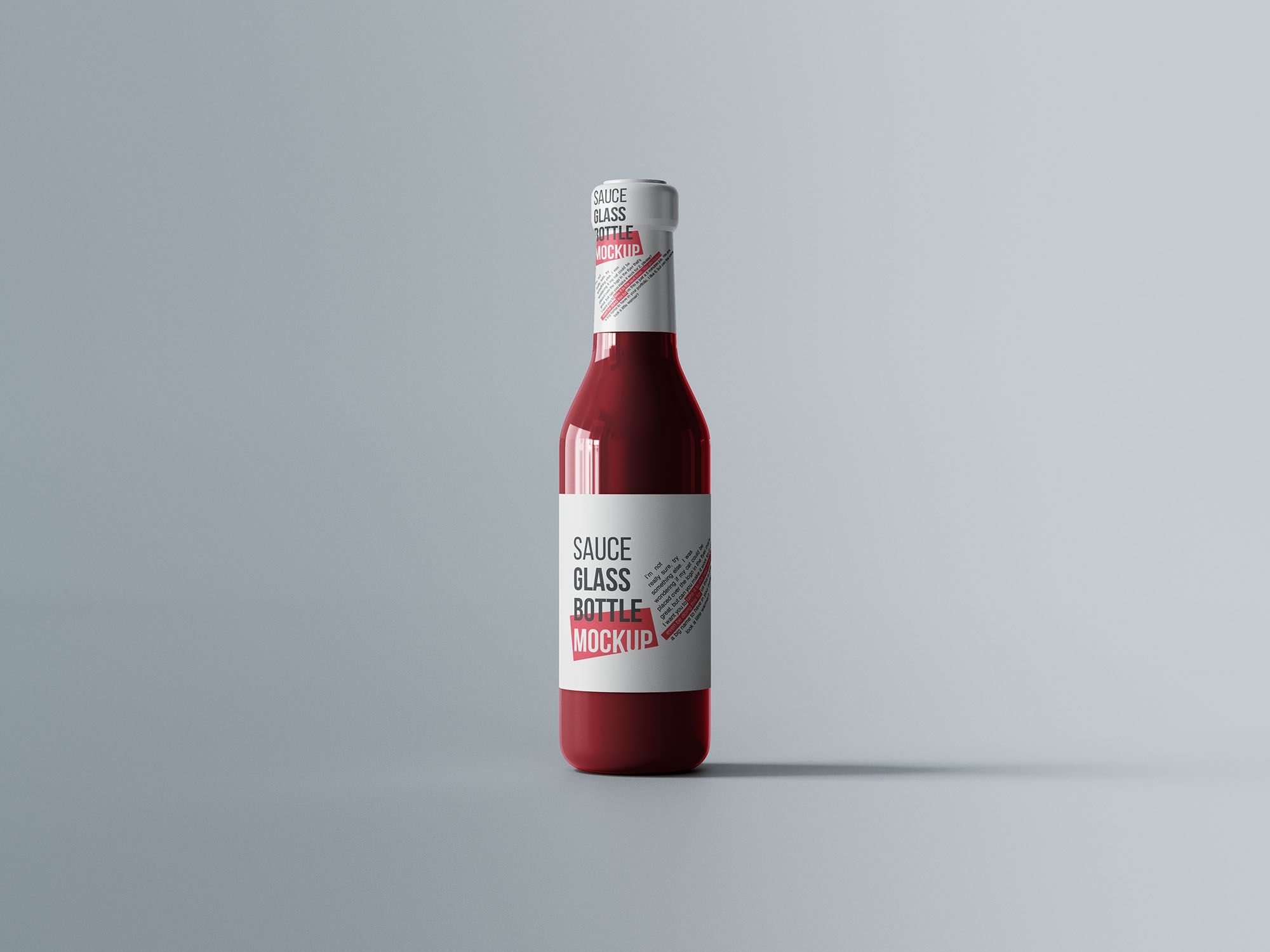 Front View of a Sauce Glass Bottle Mockup FREE PSD