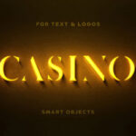 Front View of a Serif Neon Logo Mockup / Text Effect