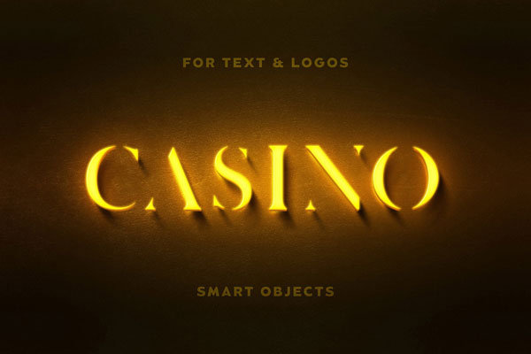 Front View of a Serif Neon Logo Mockup / Text Effect