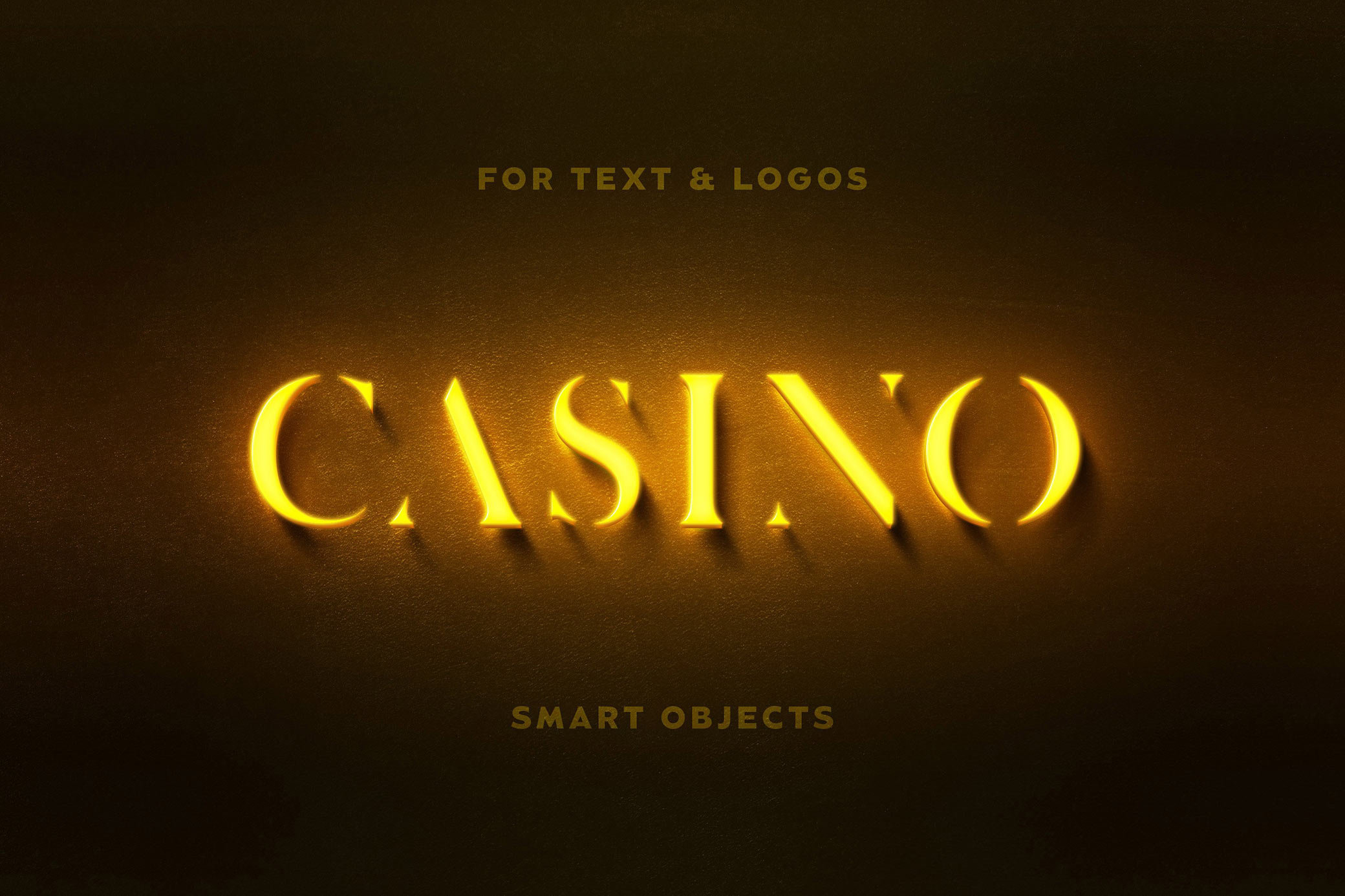 Front View of a Serif Neon Logo Mockup FREE PSD
