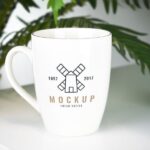 Front View of a Simple Mug With Blur Background Mockup