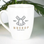 Front View of a Simple Mug With Blur Background Mockup