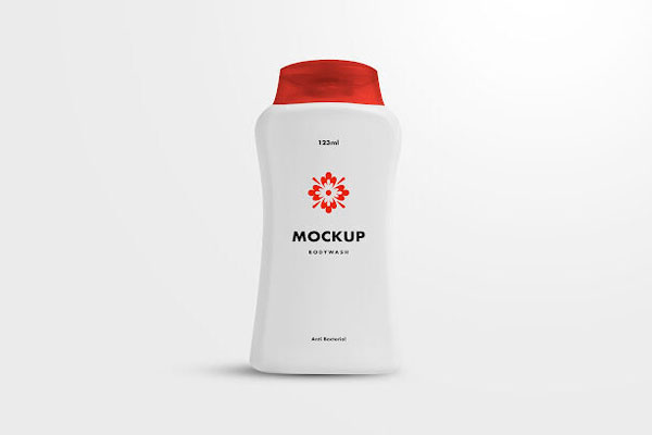 Front View of a Single Body Wash Bottle Mockup