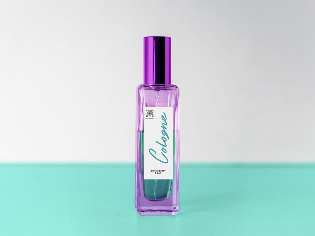 Front View of a Slim Cologne / Perfume / Scent Bottle Mockup