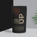 Front View of a Stand-Up Foil Pouch Mockup