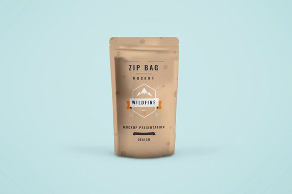 Front View of a Stand-Up Zip Pouch Mockup