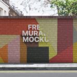 Front View of a Street Mural Wall Mockup