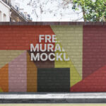Front View of a Street Mural Wall Mockup