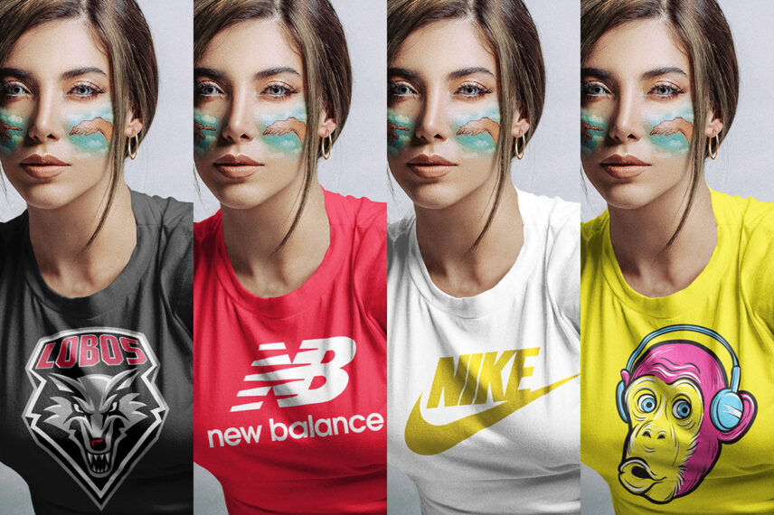 Front View of a T-Shirt on a Sitting Girl Mockup