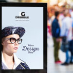 Front View of a Vertical Billboard Mockup in a Public Place