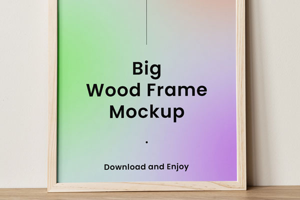 Front View of a Wooden Frame Mockup