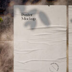 Front View of a Wrinkled Poster Mockup