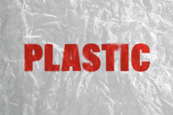 Front View of a Wrinkly Plastic Wrap Logo Mockup