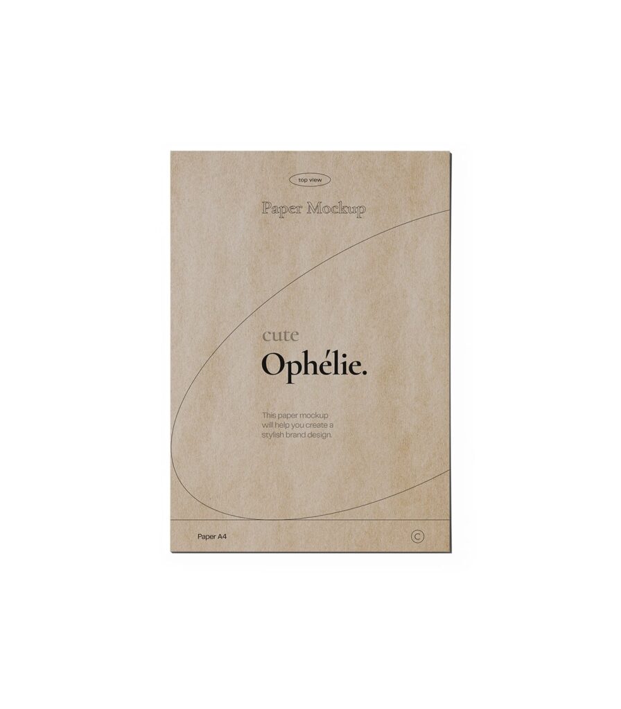 Front View of A4 Paper Mockup