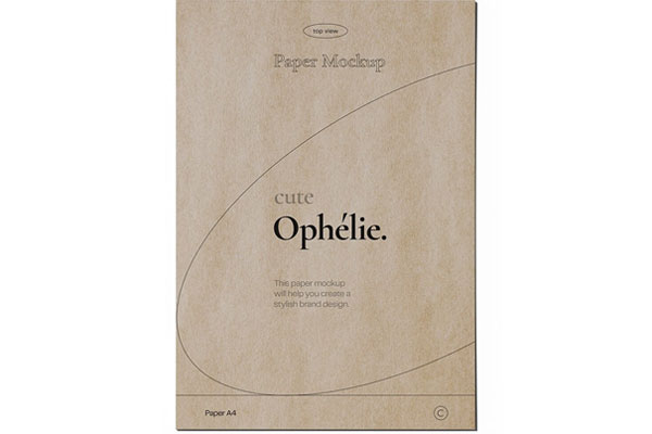 Front View of A4 Paper Mockup