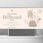 Front View of Advertising Billboard Mockup