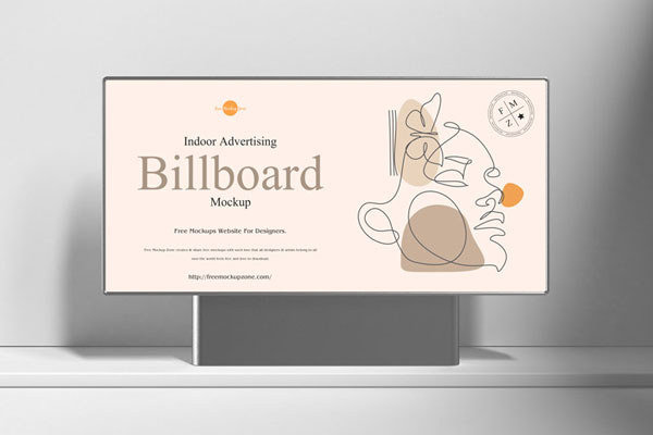 Front View of Advertising Billboard Mockup