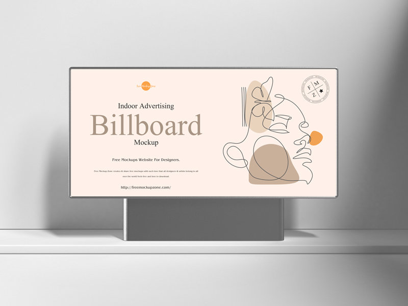 Front View of Advertising Billboard Mockup