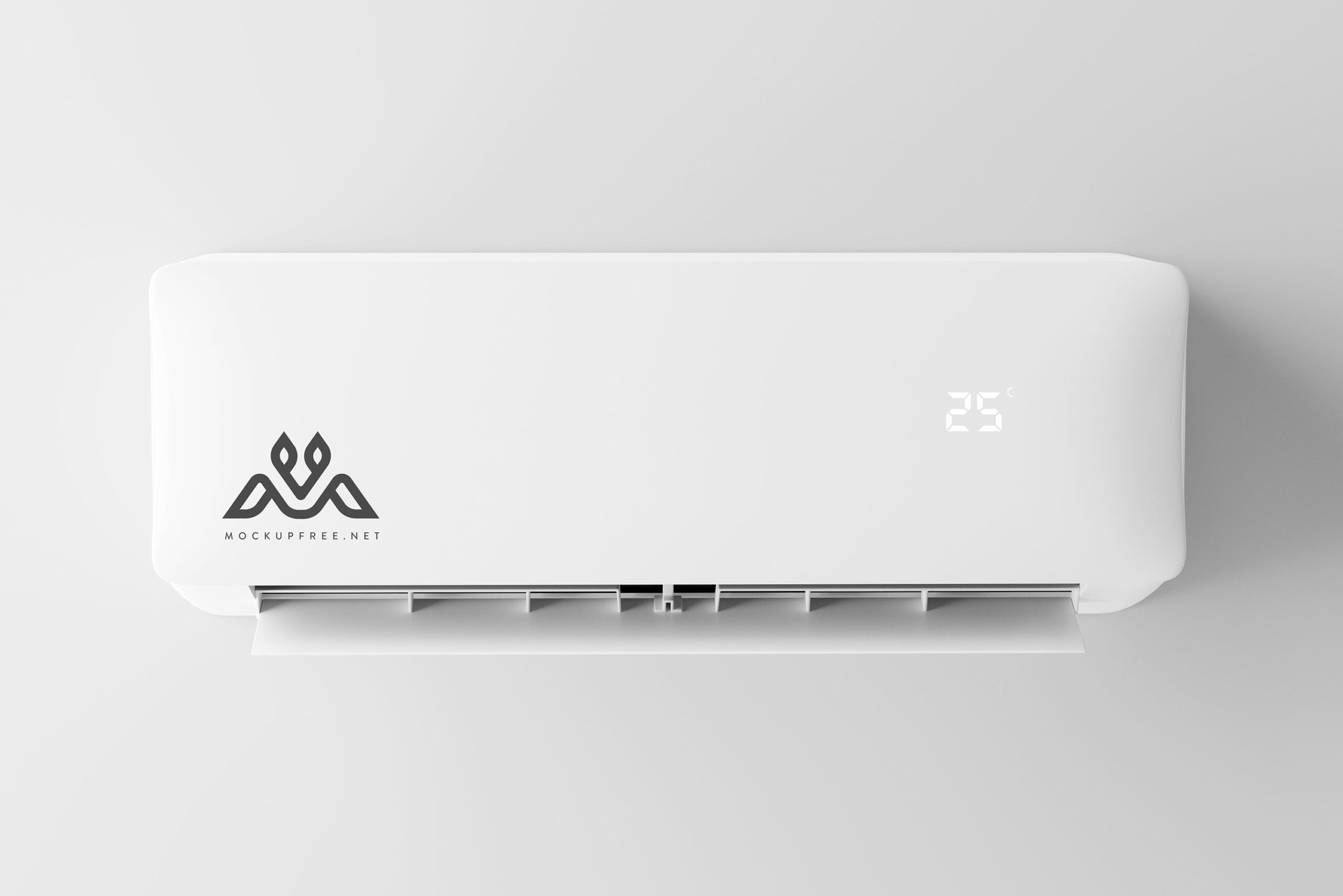Front View of Air Conditioner Logo Mockup FREE PSD