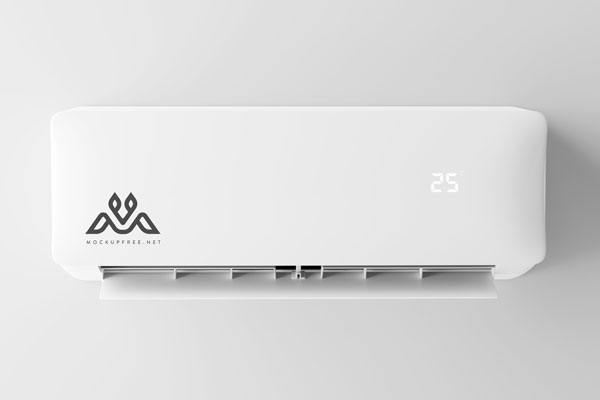 Front View of Air Conditioner Logo Mockup