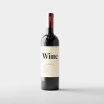 Front View of Amber Glass Wine Bottle Mockup