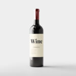 Front View of Amber Glass Wine Bottle Mockup