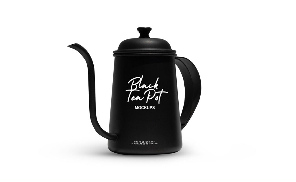 Front View of an Antique Teapot Mockup
