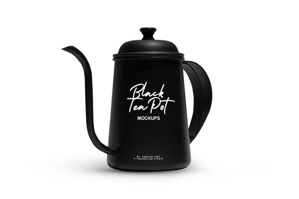 Front View of an Antique Teapot Mockup