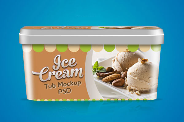 Front View of an Ice Cream Tub Mockup