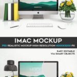 Front View of an iMac on Desk Mockup