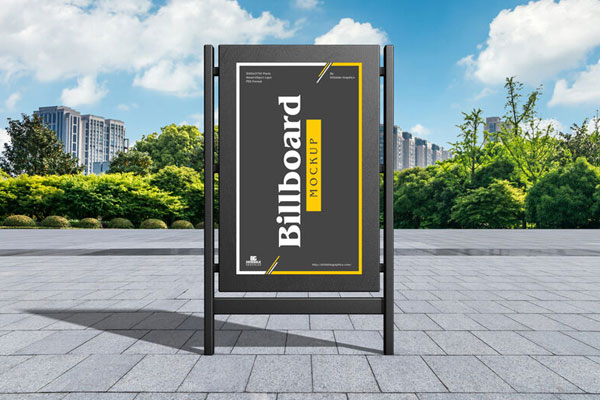 Front View of an Outdoor Billboard Mockup