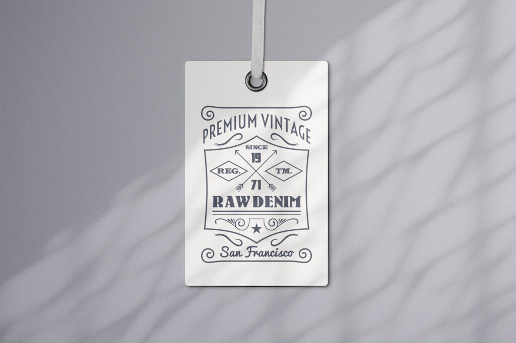 Front View of Apparel Tag Mockup