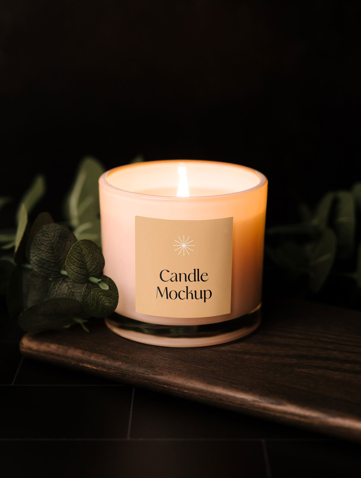 Front View of Artistic Branded Candle Mockup FREE PSD