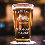 Front View of Beer Pint Mockup