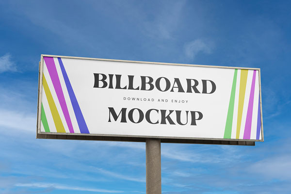 Front View of Big Wide Billboard Mockup
