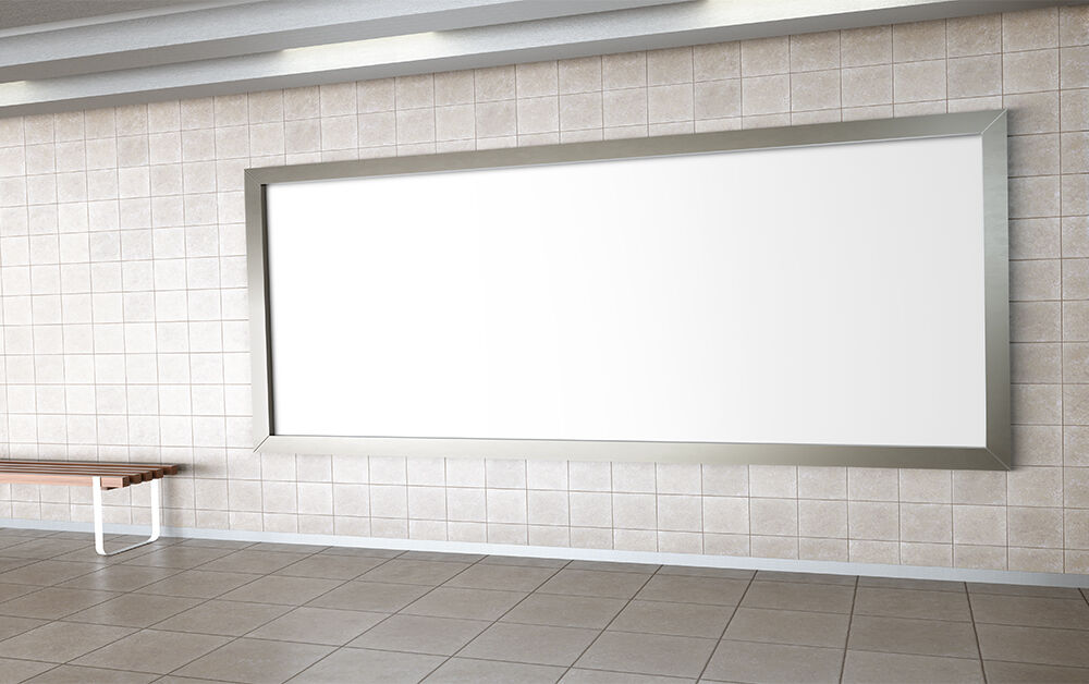 Front View of Billboard on Metro Station's Wall Mockup FREE PSD