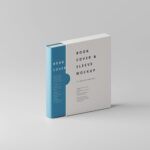 Front View of Book Cover Mockup with Packing Sleeve